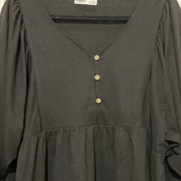 Sonoma Oversized Black 3/4 Sleeve Top Sz XXL - Picture 2 of 6